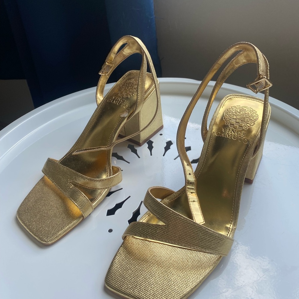 Vince Camuto Gold Heels - worn once